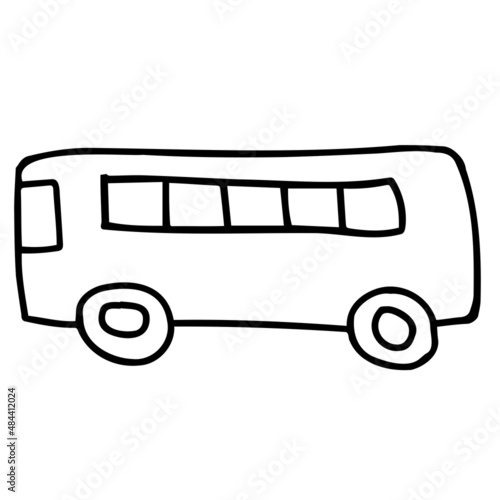 バスの線画イラスト
