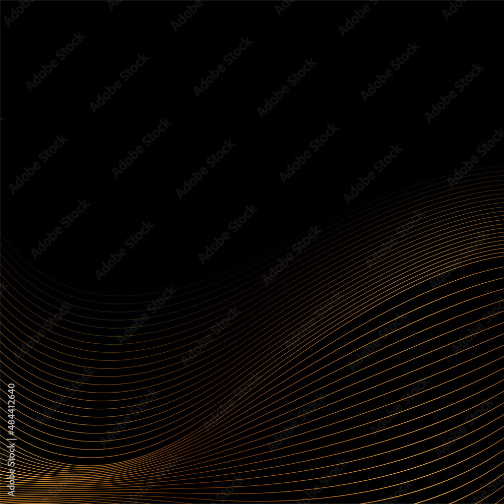 Golden wavy lines abstract minimal elegant vector background Golden wavy lines abstract minimal elegant vector background