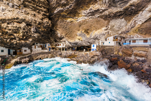 Landscape with Pirate's cave on Canary island, Spain photo