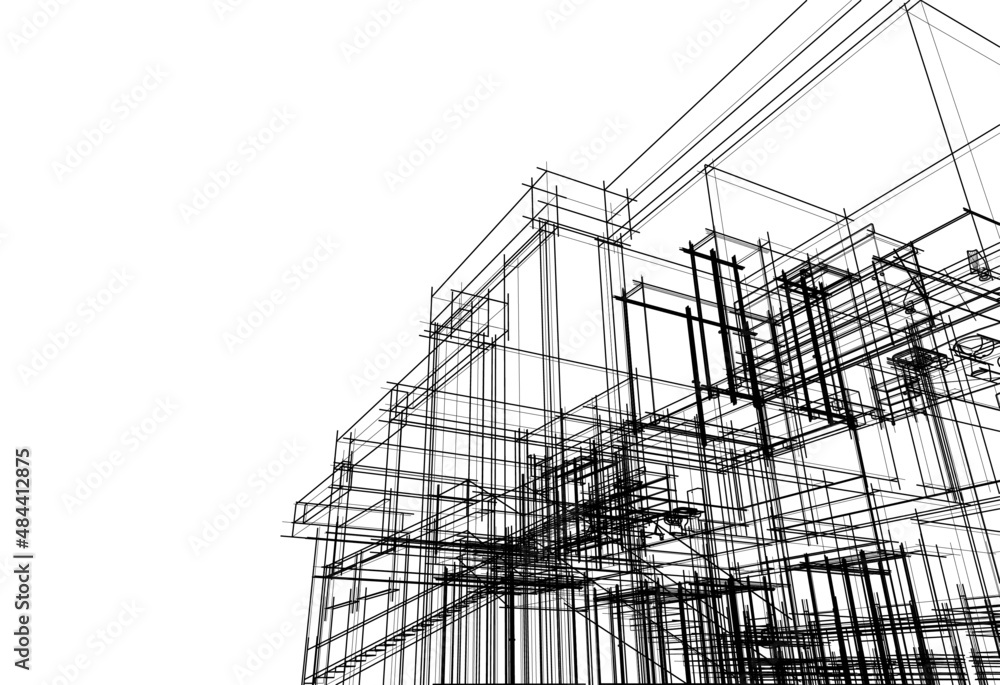 architectural sketch of a house