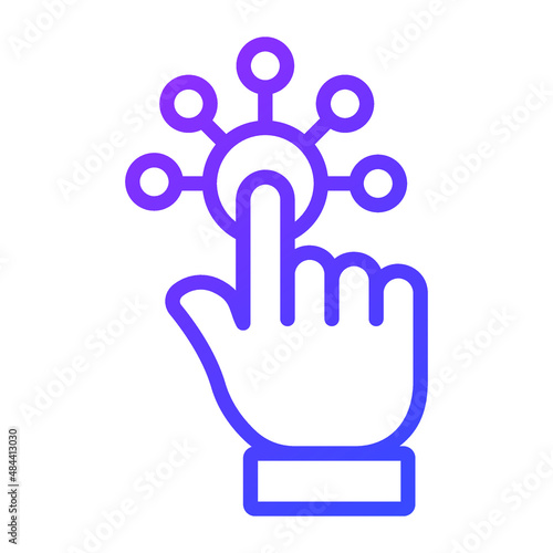 interaction Icon. User interface Vector Illustration, As a Simple Vector Sign and Trendy Symbol in Line Art Style, for Design and Websites, or Mobile Apps,