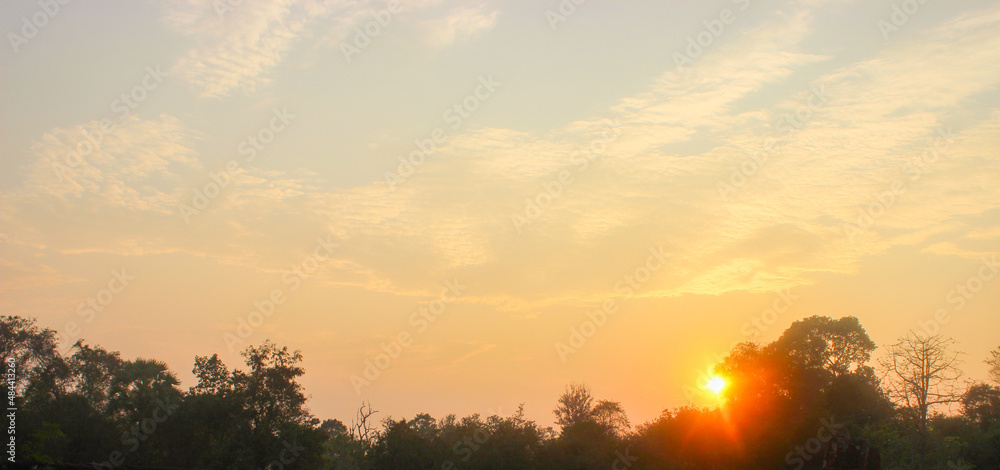 Fototapeta premium Sunrise over Angkor Wat Jungle Sky
