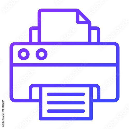 printer Icon. User interface Vector Illustration, As a Simple Vector Sign and Trendy Symbol in Line Art Style, for Design and Websites, or Mobile Apps,