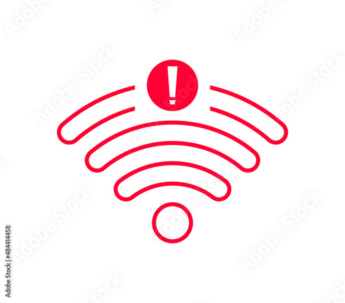 no Wireless network sign symbol icon red color. No wifi icon
