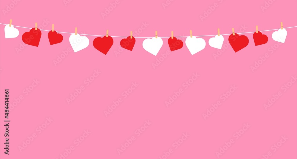 Valentine's Day illustration. Vector illustration with hearts.