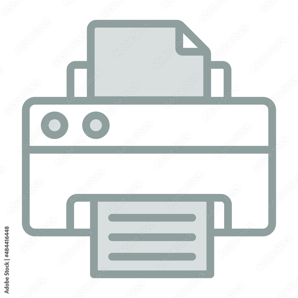 printer Icon. User interface Vector Illustration, As a Simple Vector Sign and Trendy Symbol in Line Art Style, for Design and Websites, or Mobile Apps,