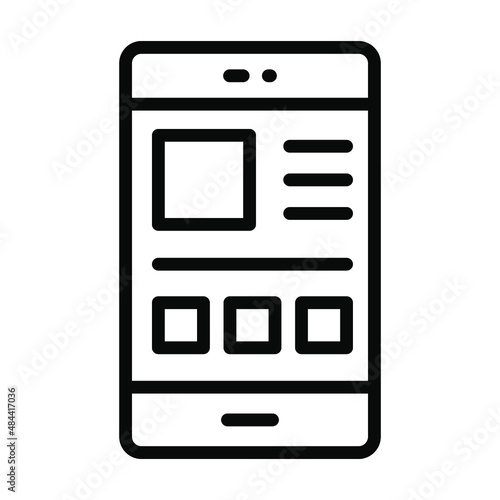 layout Icon. User interface Vector Illustration, As a Simple Vector Sign and Trendy Symbol in Line Art Style, for Design and Websites, or Mobile Apps,