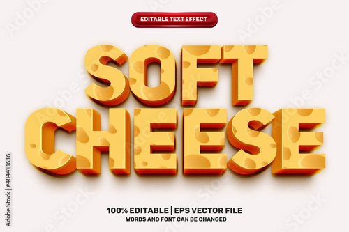 cheese cartoon Comic Style Bold 3D Editable text Effect Style
