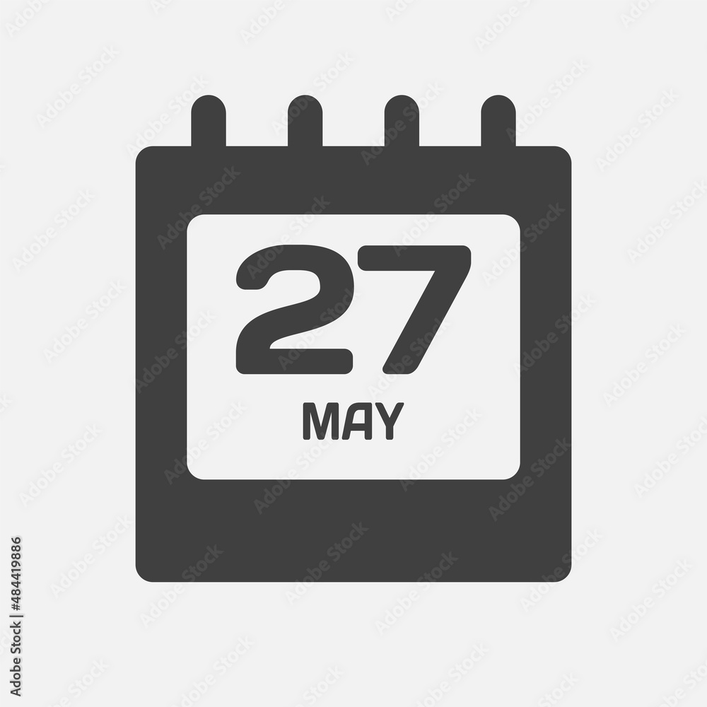 Icon day date 27 May, template calendar page Icon day date 27 May, template calendar page