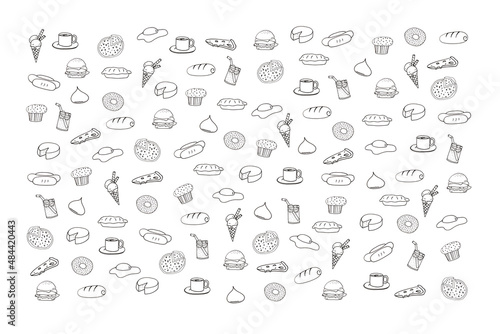 drawn bakery food print illustration