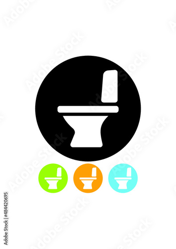 WC lavatory bowl toilet pan vector icon. Sanitary ware, bathroom equipment store logo