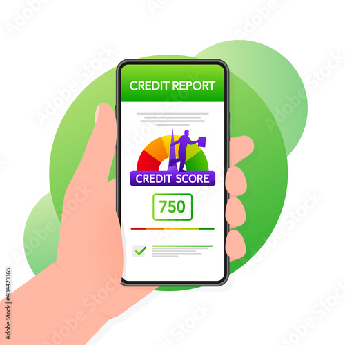 Credit score concept icon. Document concept.Vector illustration design
