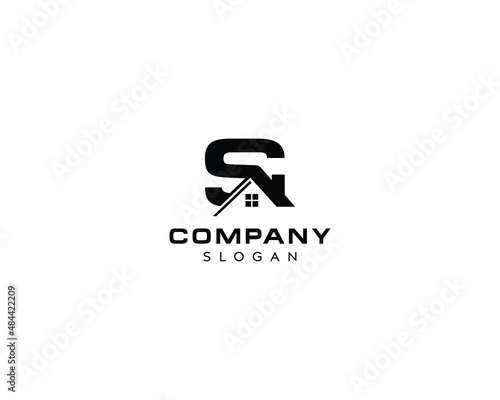 Abstract letter S logo, S home icon vector logo design