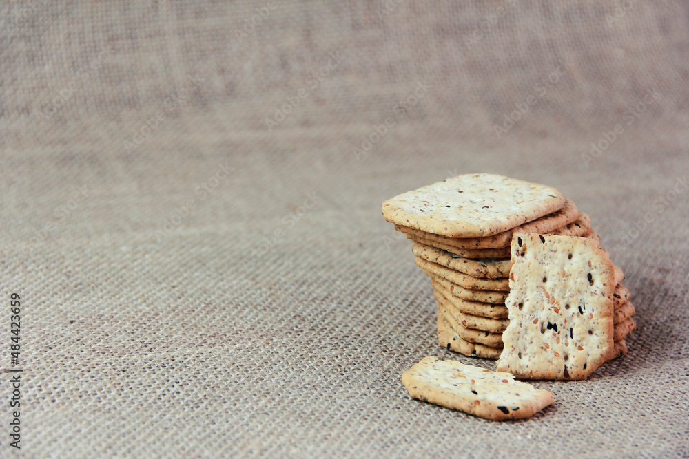 diet crackers with cumin and quinoa seeds diet crackers with cumin and quinoa seeds