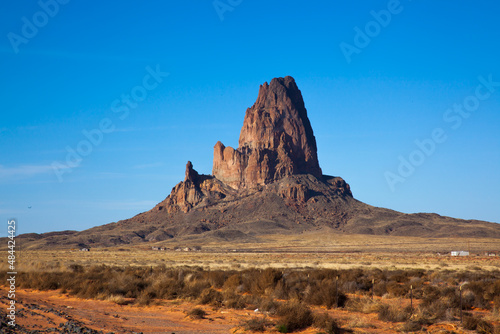 Rock formation in a western landscape