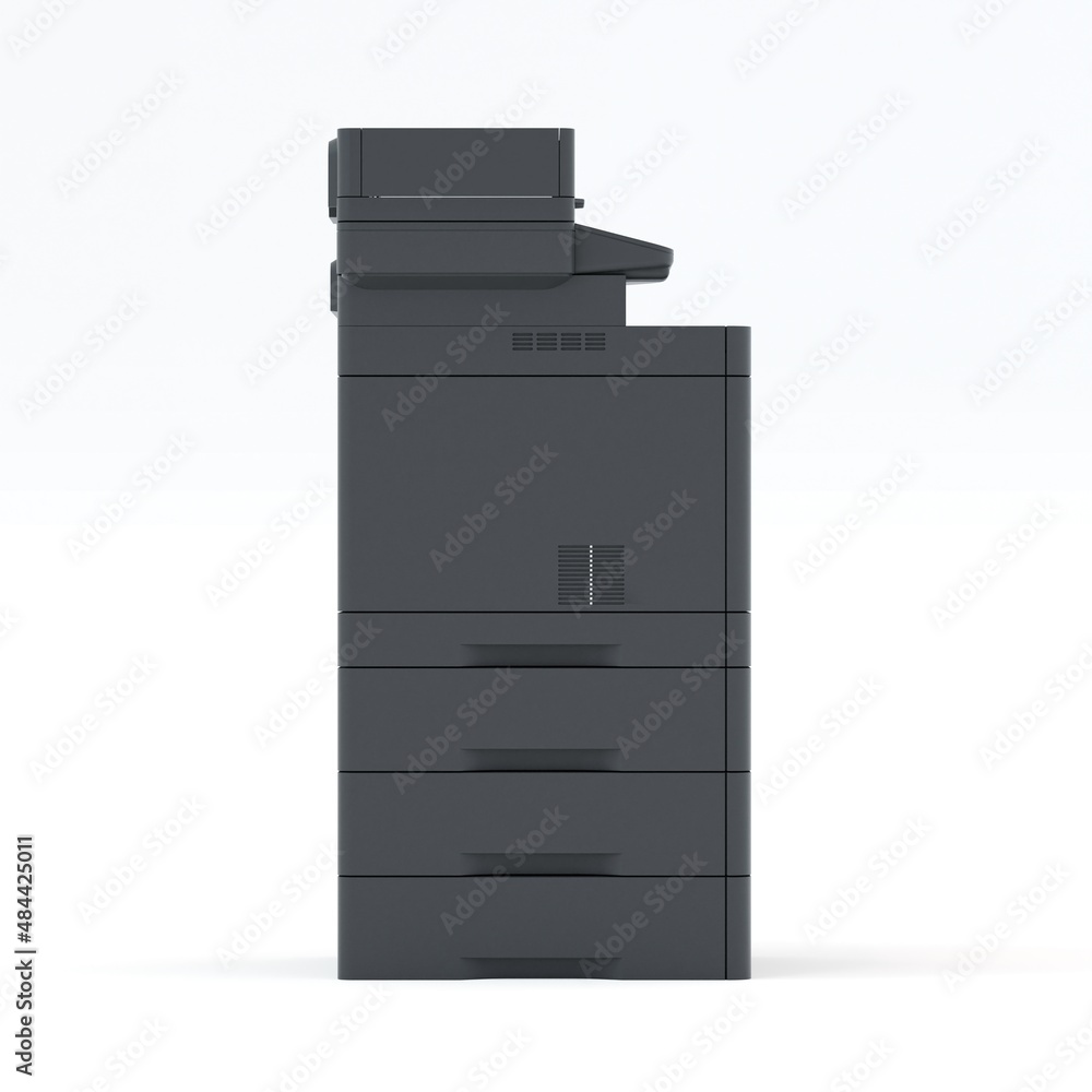 Multi-function printer scanner. Isolated Office professional technology. 3D illustration. Multi-function printer scanner. Isolated Office professional technology. 3D illustration.