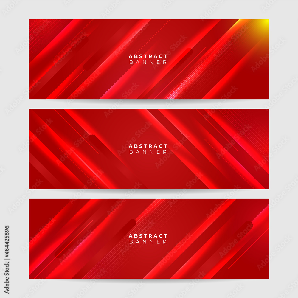 Set of modern light red abstract banner design background Set of modern light red abstract banner design background