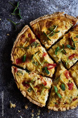 quiche with roasted bell pepper