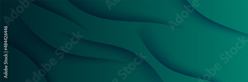 modern Wave green abstract banner design background. Modern dark green banner vector background. Dark green color.