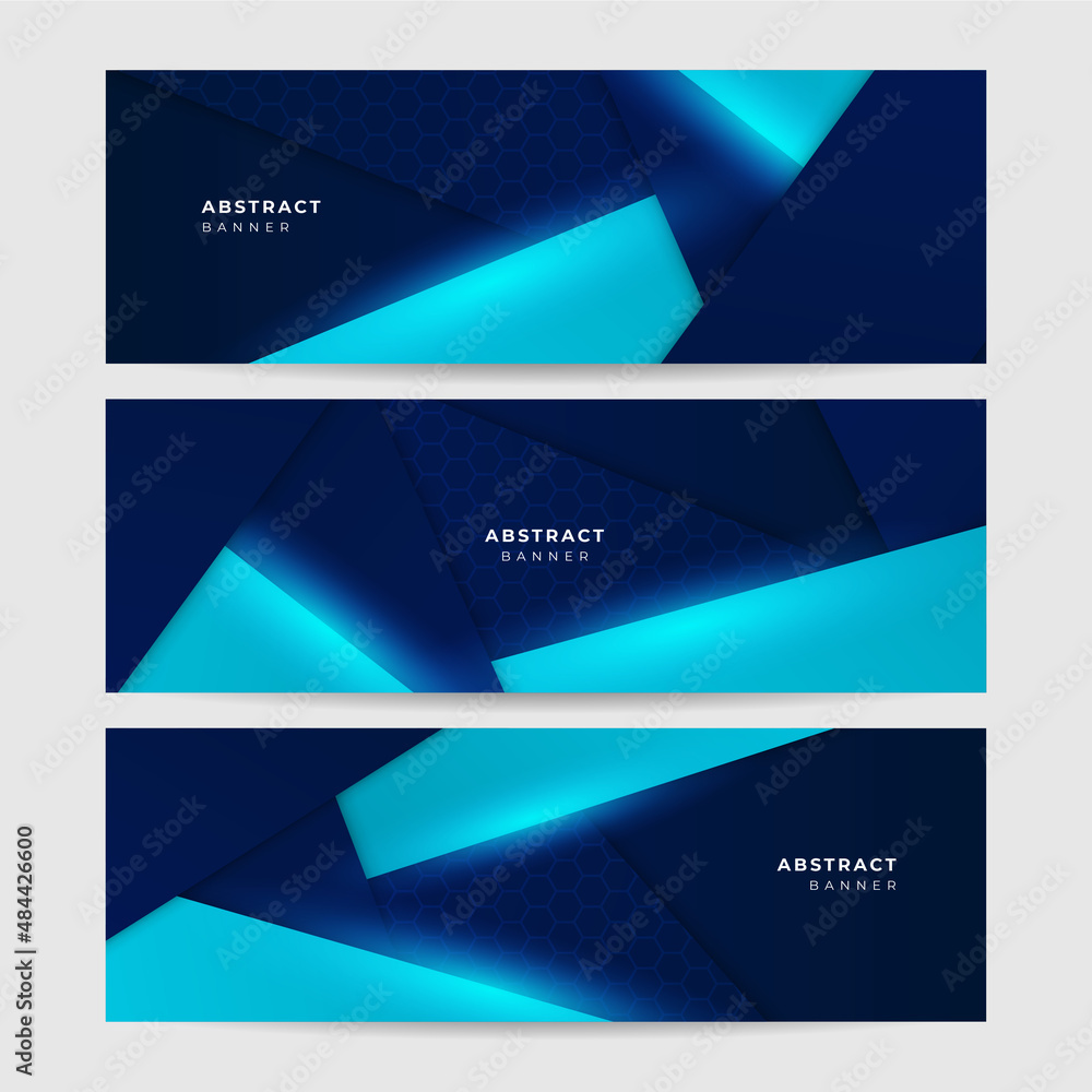 Set of modern gradient shape orange blue abstract banner design background Set of modern gradient shape orange blue abstract banner design background