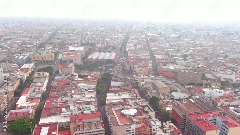 Guadalajara: Aerial view of center of famous city in Mexico - landscape panorama of North America from above Guadalajara: Aerial view of center of famous city in Mexico - landscape panorama of North America from above