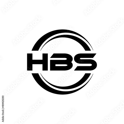 HBS letter logo design with white background in illustrator, vector logo modern alphabet font overlap style. calligraphy designs for logo, Poster, Invitation, etc. photo