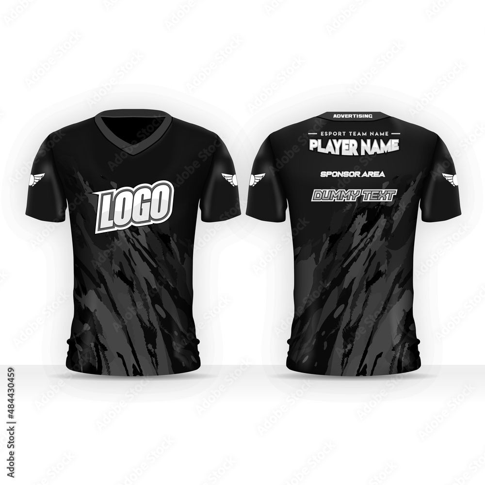 Esport Jersey Design with Dummy Logo and Sponsorship Stock Vector ...