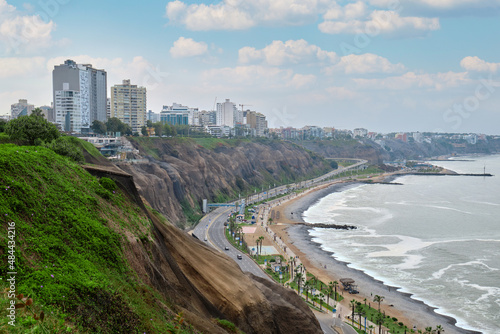 The promenade in the Miraflores area. Lima, Peru