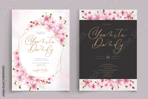 cherry blossom invitation card template