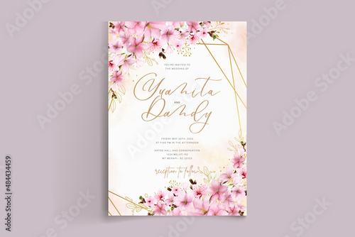 cherry blossom invitation card template