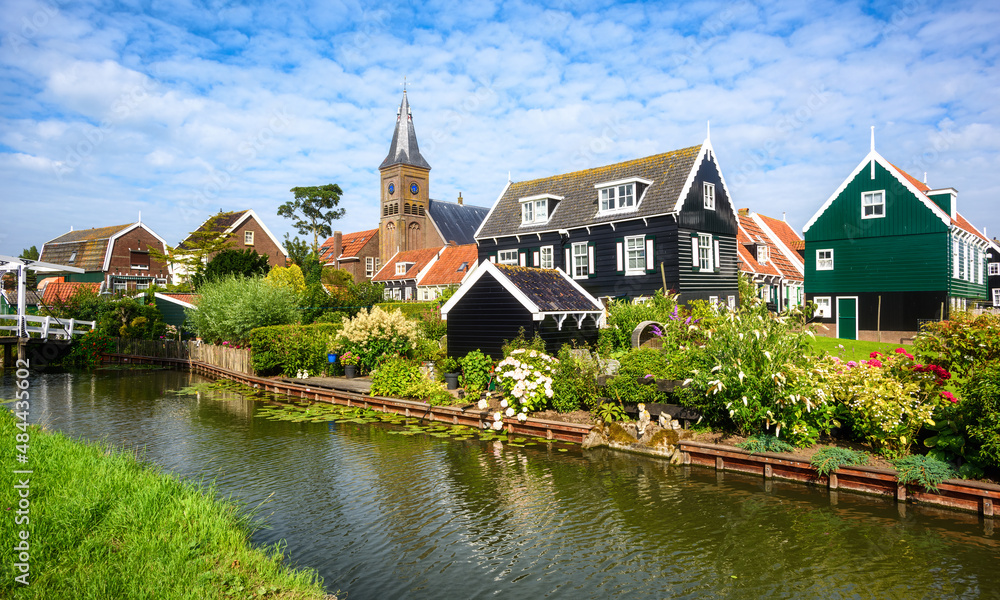 Panoramic view of Marken village, Netherlands