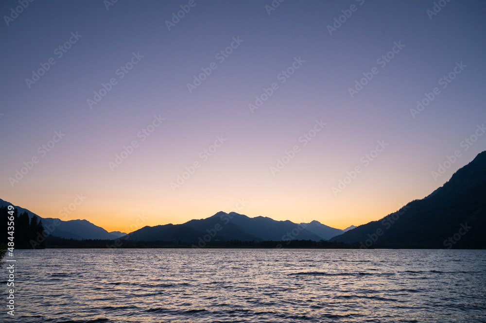 Sunset over Lake Wenatchee in The North Cascade Mountains