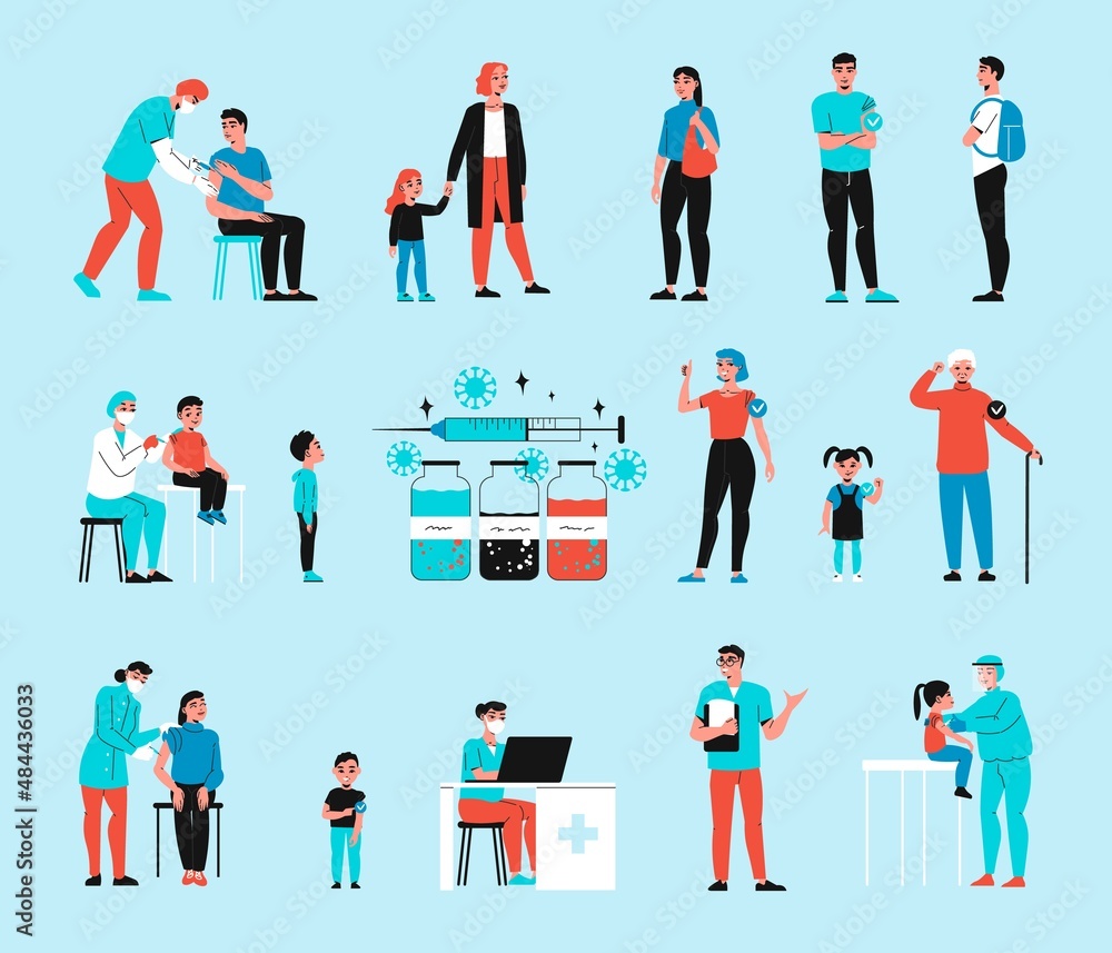 Vaccination Color Icon Set Vaccination Color Icon Set