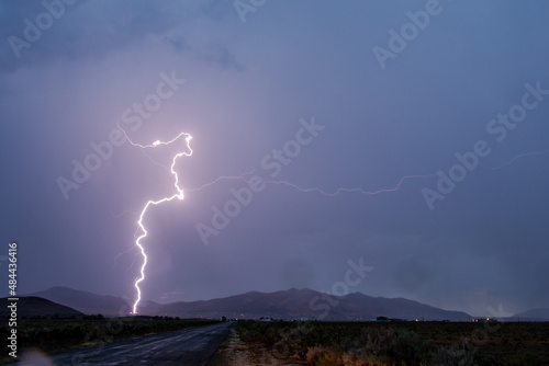 Lightning bolt striking the ground