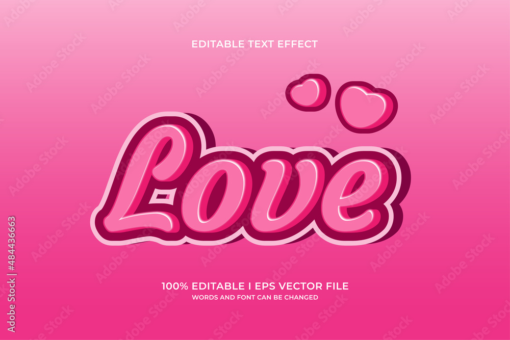 Cute love editable text effect