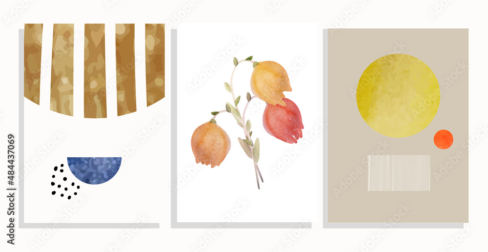 abstract set template with tulips,vector background illustration