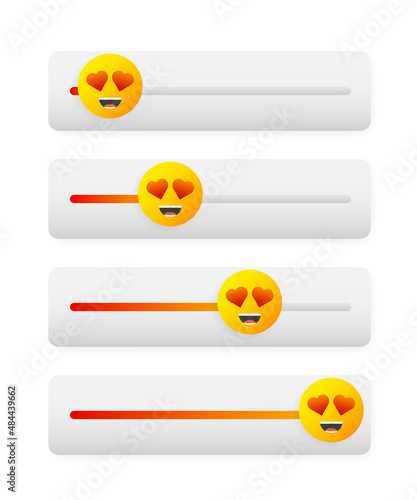 Level slider in flat style on white background. Flat vector. Arrow icon. Vector color icon