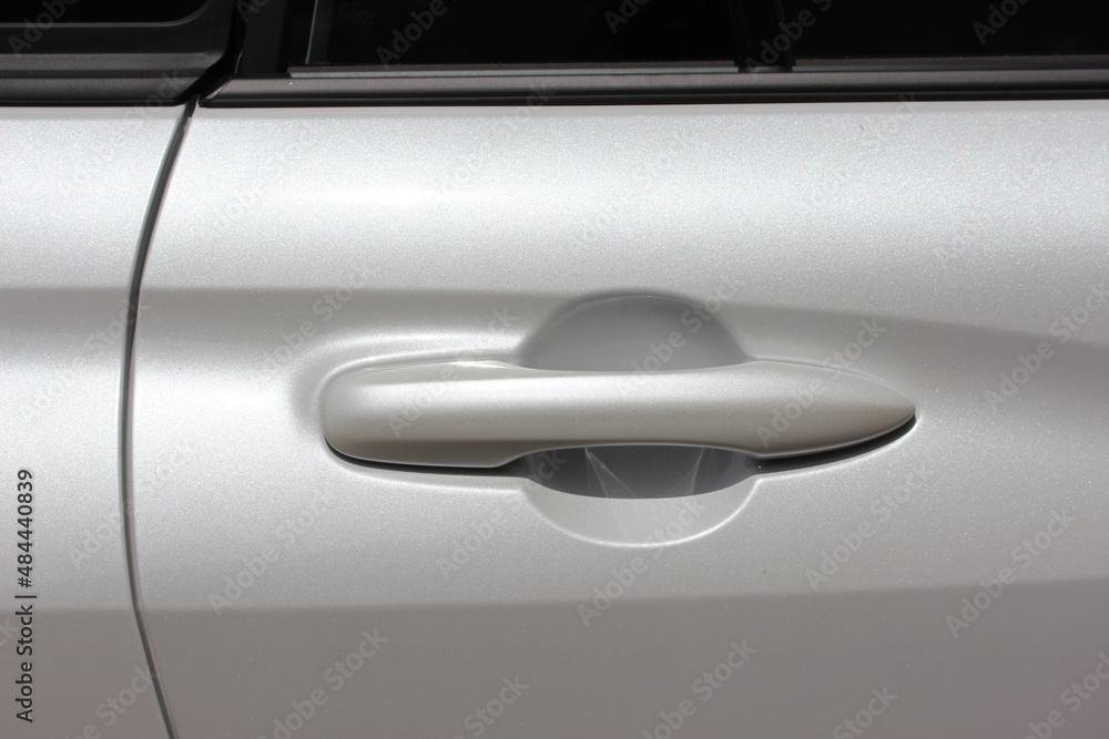 Close up of a car door handle
