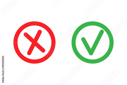 Checkmark and x mark icon for apps and websites.