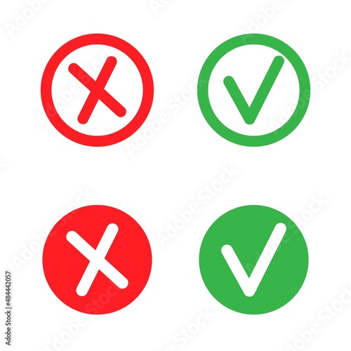 Checkmark and x mark icon for apps and websites.