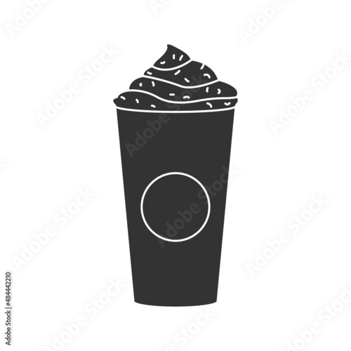 Caramel frappe icon isolated on background. Take away coffee symbol modern, simple, vector, icon for website design, mobile app, ui. Vector Illustration