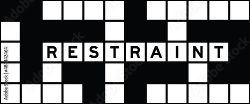 Alphabet letter in word restraint on crossword puzzle background