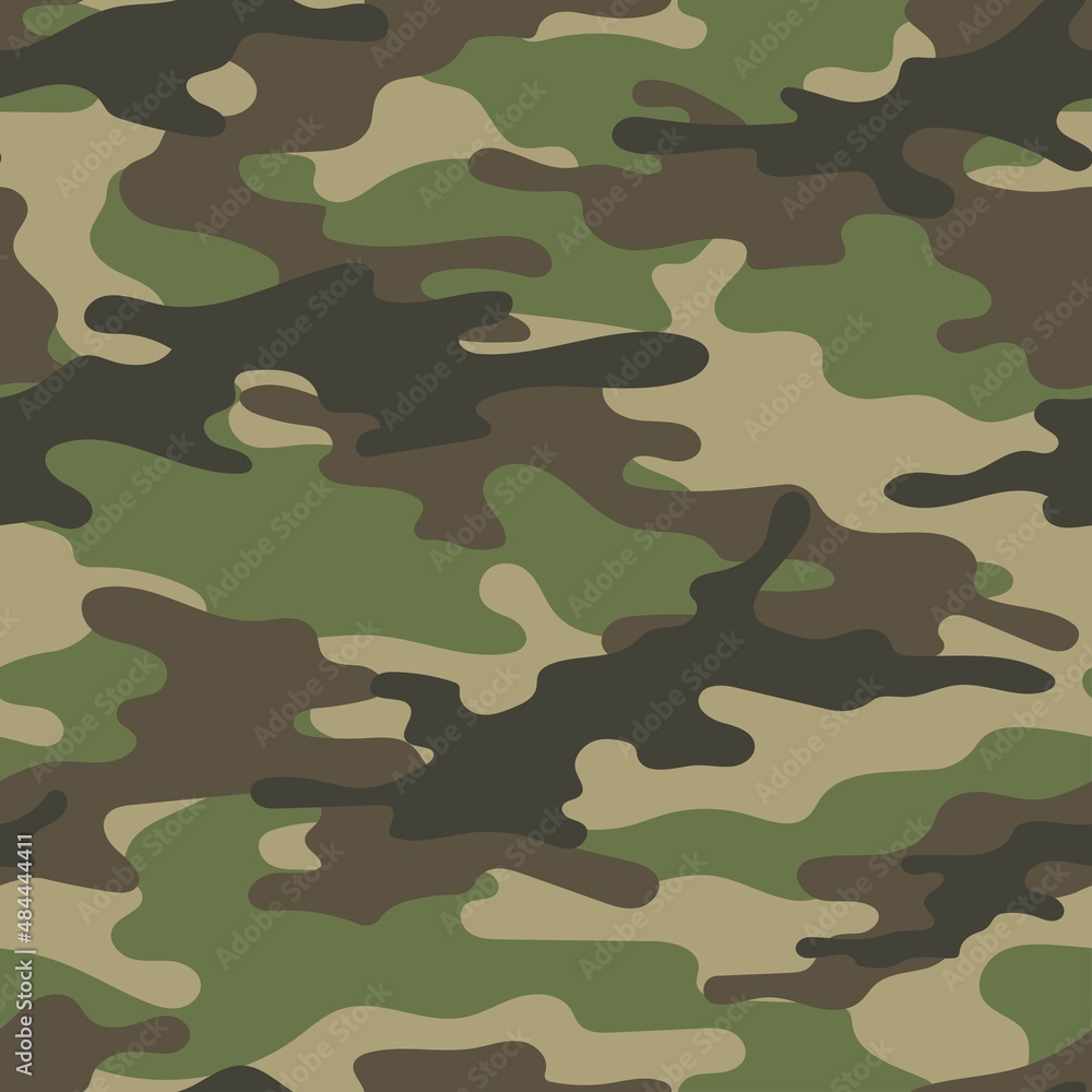 Fototapeta premium green army vector camouflage print, seamless pattern for clothing headband or print.