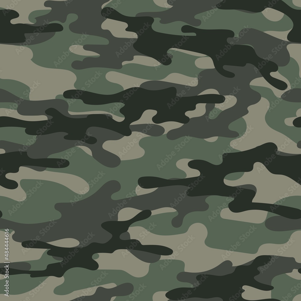 Fototapeta premium green modern army vector camouflage print, seamless pattern for clothing headband or print.