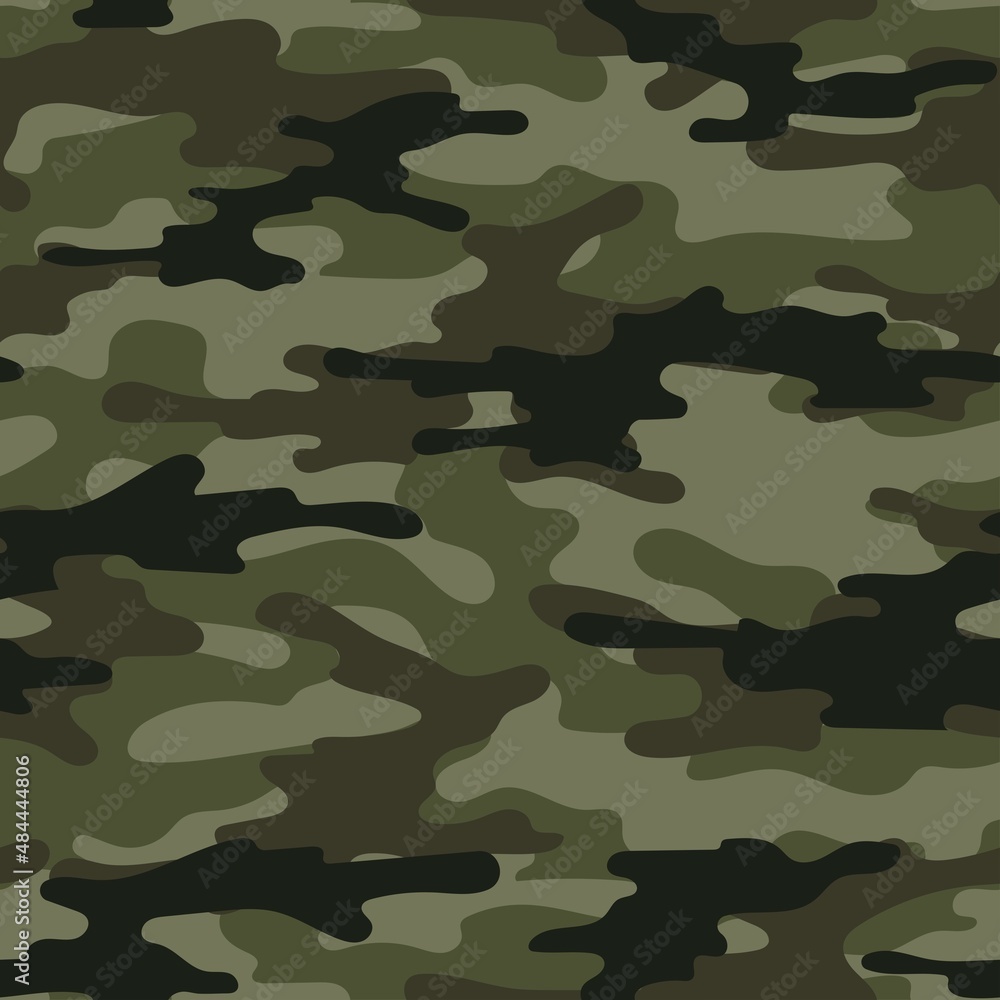Fototapeta premium green modern military vector camouflage print, seamless pattern for clothing headband or print. camouflage from pols