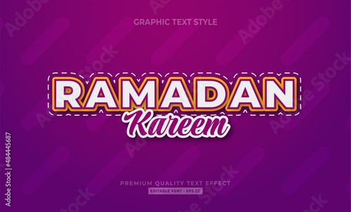 Ramadan Kareem cartoon modern text effect