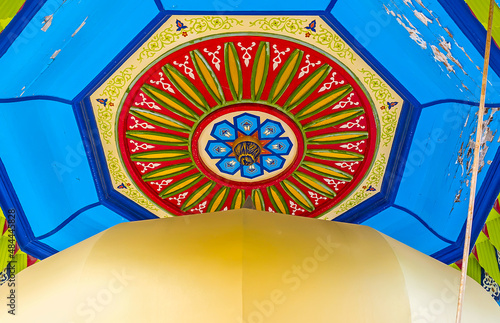 The colorful wooden dome of the sabil of Al-Jazzar mosque in Acre, Israel photo