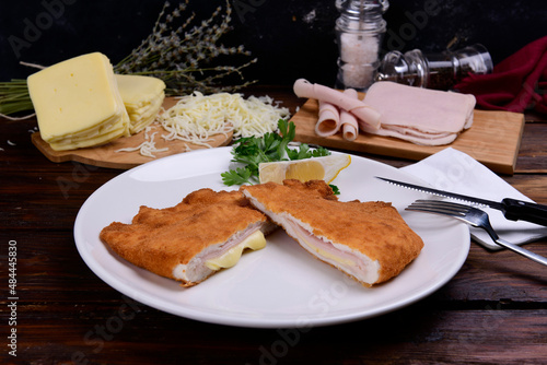 cordon bleu- ham and cheese schnitzel photo