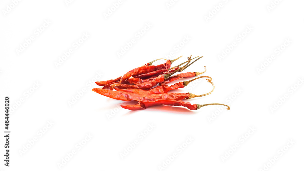 Fototapeta premium Isolated dry red chill on white background