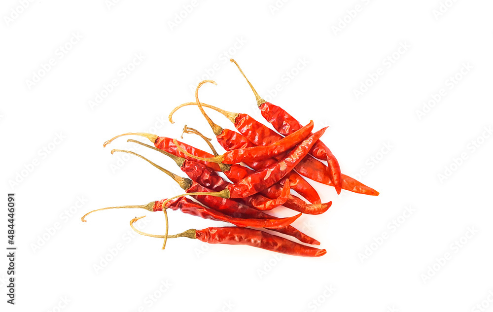 Isolated dry red chill on white background Isolated dry red chill on white background